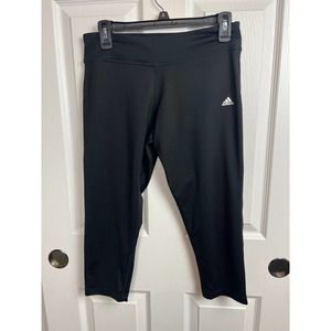 Adidas Black Climalite Cropped Leggings Size M